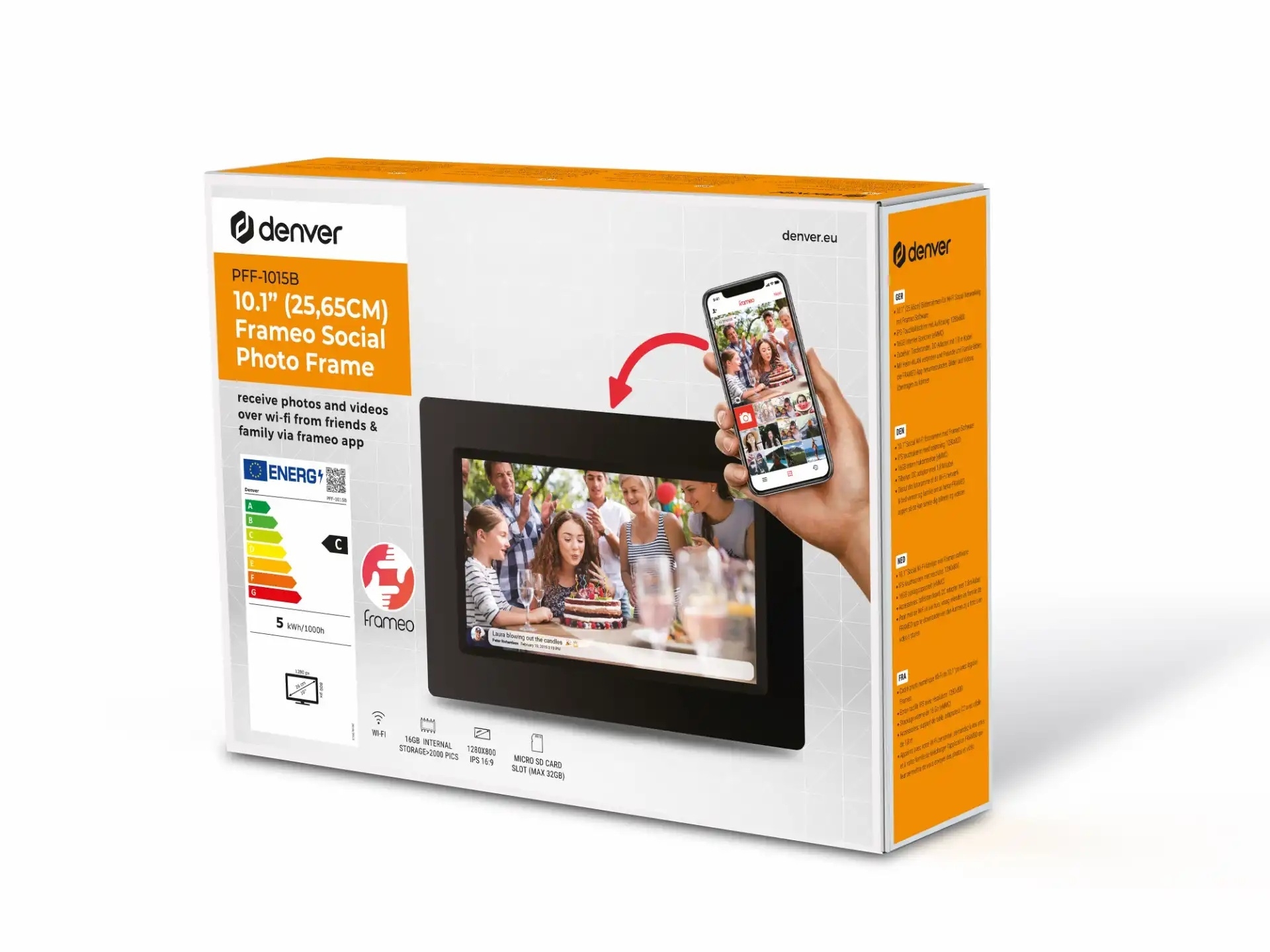 Digitalni Okvir za Slike | HD IPS 10.1" Zaslon | 16GB | FRAMEO | DENVER 5 dv pff 1015bmk2 4