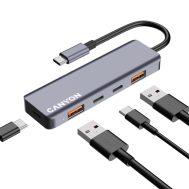 USB Type-C Hub 5-u-1 | 2x USB-A, 3x USB-C | Canyon