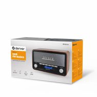 DAB+ FM Radio | DAB-18 | AUX | Sat i Alarm | Tamno Drvo | DENVER 12 dv dab 18 5