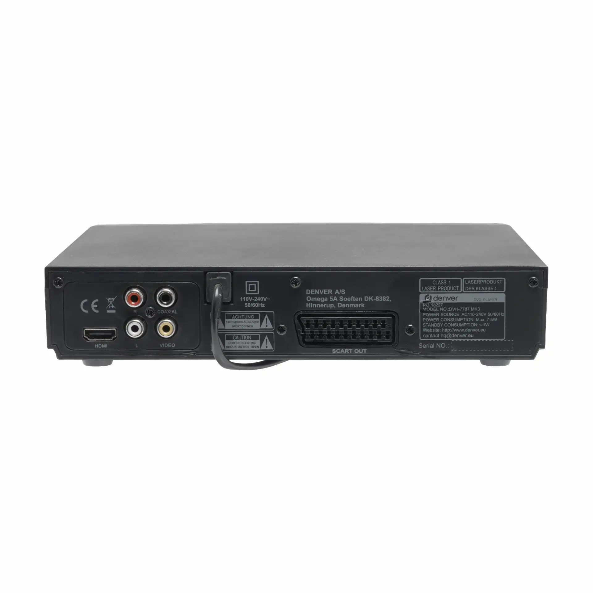 DVD Player | HDMI, USB, SCART, RCA | DENVER 3 dv dvh 7787mk3 2