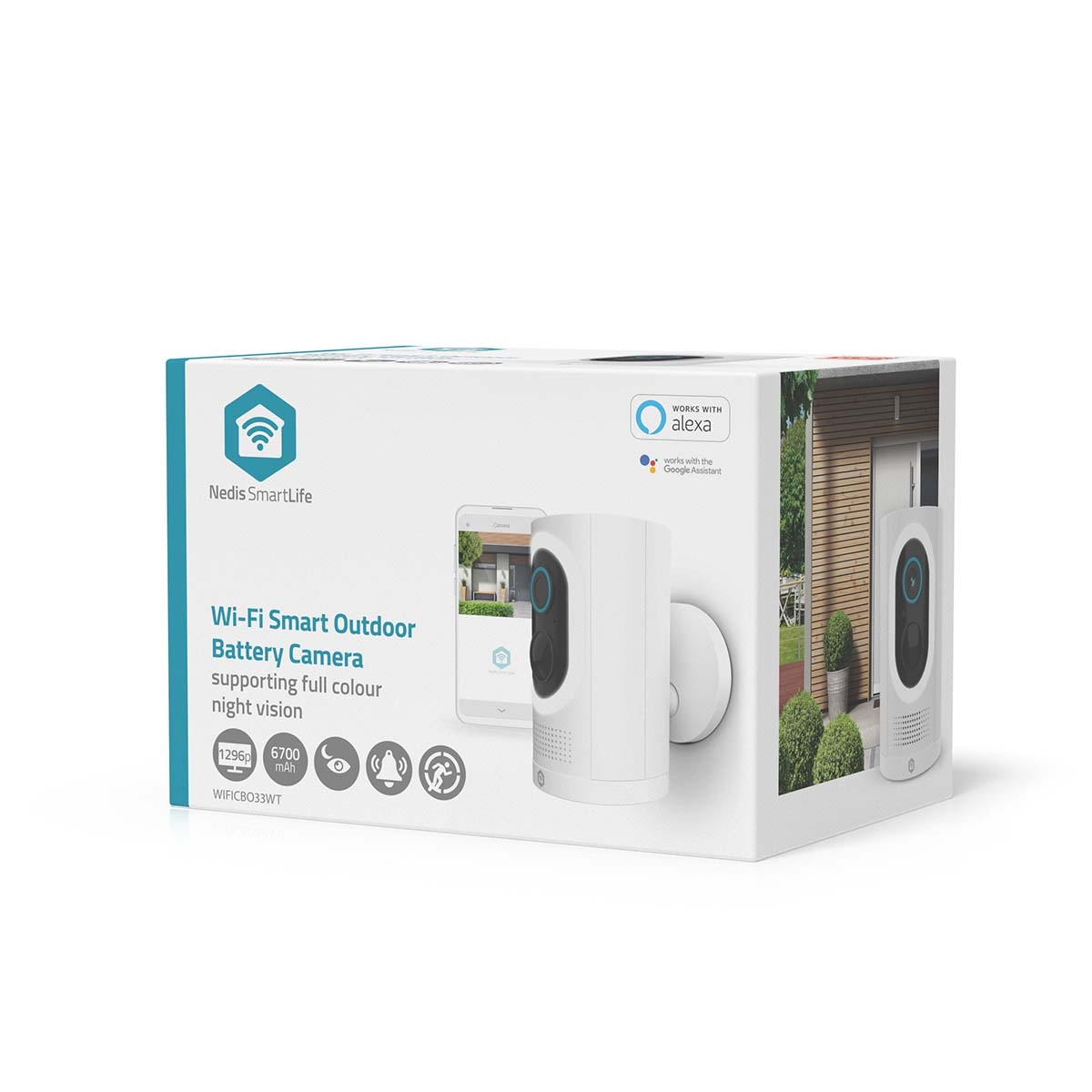 WiFi Spotlight Kamera Na Baterije | 3MP Full HD | IP65 | NEDIS SmartLife 8 wificbo33wt 7