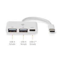 USB Hub | 1x USB-C | 1x USB-C + 2x USB-A ženski | NEDIS 8 ccgb64785wt01 2