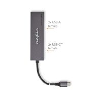 USB-C 3.2 Gen 2 Hub | 2 x USB-C 3.2 + 2 x USB-A 3.2 | 10 Gbps | NEDIS 11 uhubu3450at 4