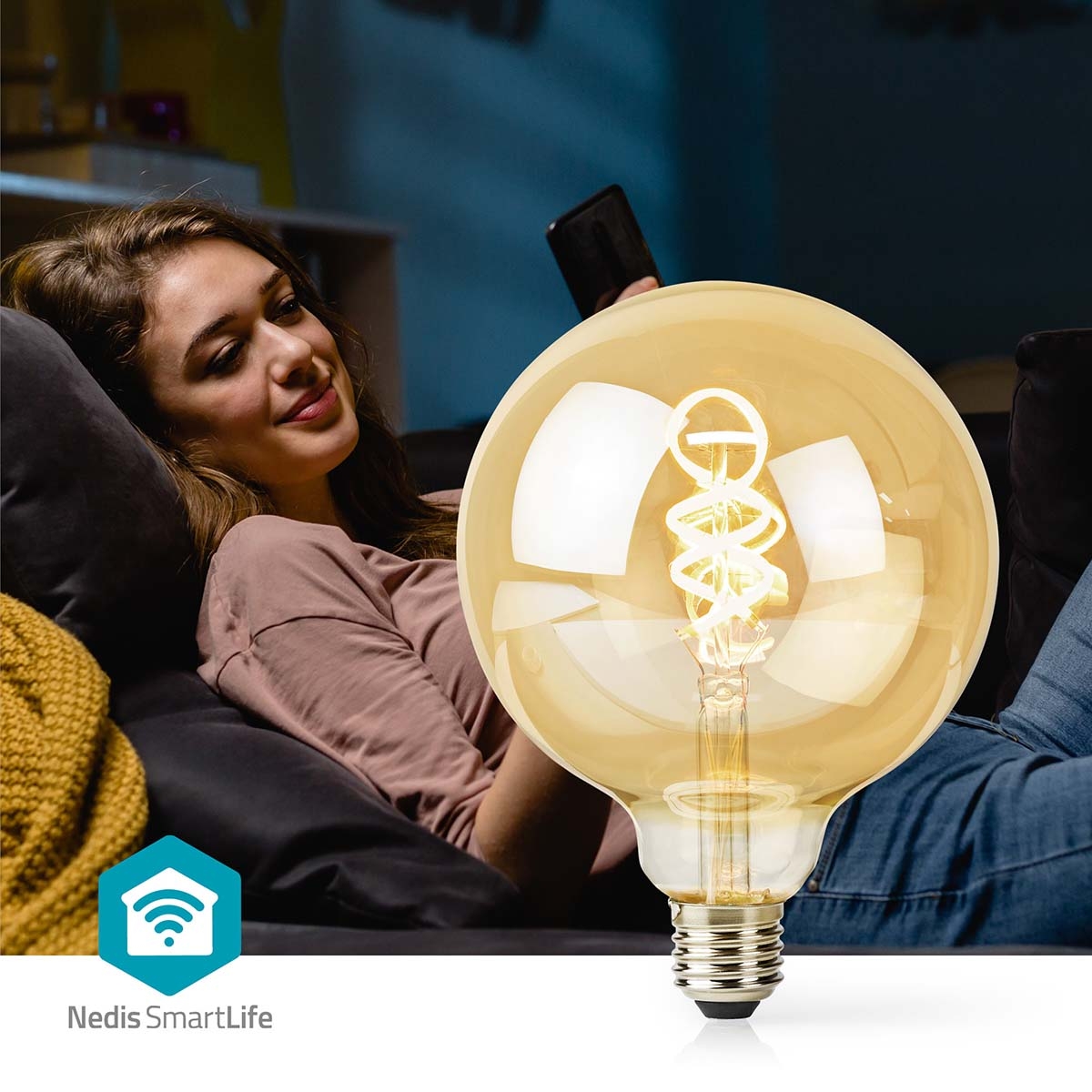 Smartlife WiFi LED Filament Žarulja | E27 | 4,90W | 1800 - 6500 K | G125 |NEDIS 3 wifilrt10g125 2