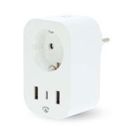 WiFi Utičnica s 3x USB Priključka | Mjerač snage | 3680 W | NEDIS SmartLife 6 wifip151fwt 1