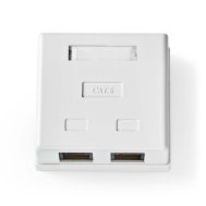 Mrežna Zidna Utičnica | CAT6 | Nadžbukna | 2 x RJ45 | NEDIS