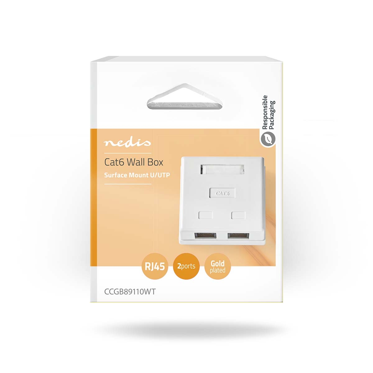 Mrežna Zidna Utičnica | CAT6 | Nadžbukna | 2 x RJ45 | NEDIS 6 ccgb89110wt 5