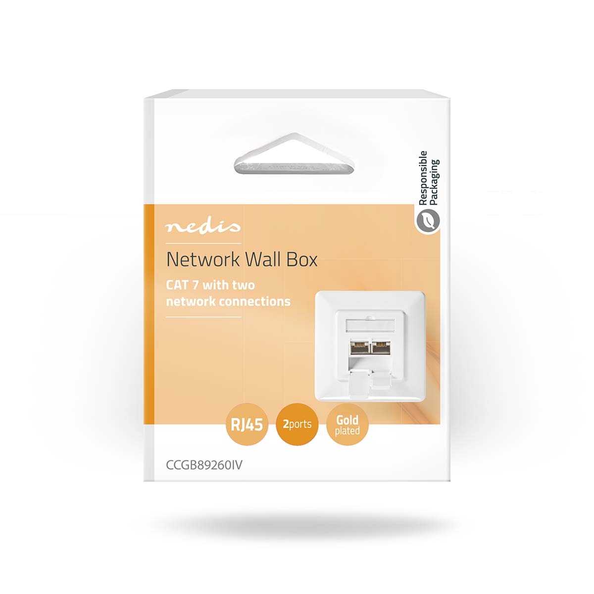 Mrežna Zidna Utičnica | CAT7 | Podžbukna | 2 x RJ45 | NEDIS 7 ccgb89260iv 6