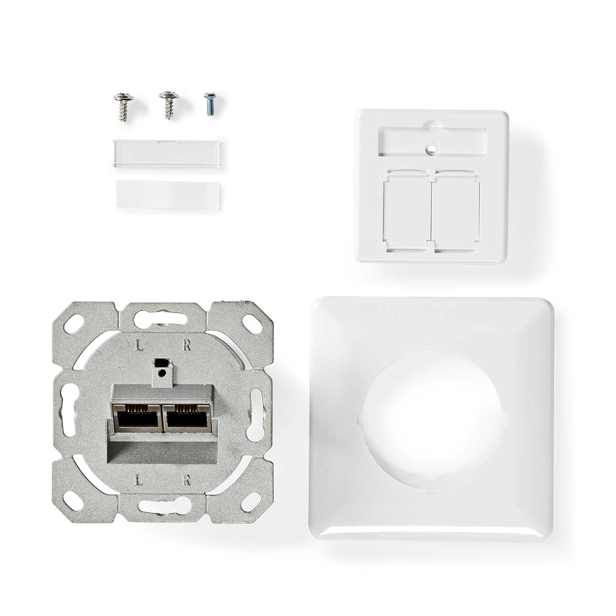 Mrežna Zidna Utičnica | CAT7 | Podžbukna | 2 x RJ45 | NEDIS 8 ccgb89260iv 7