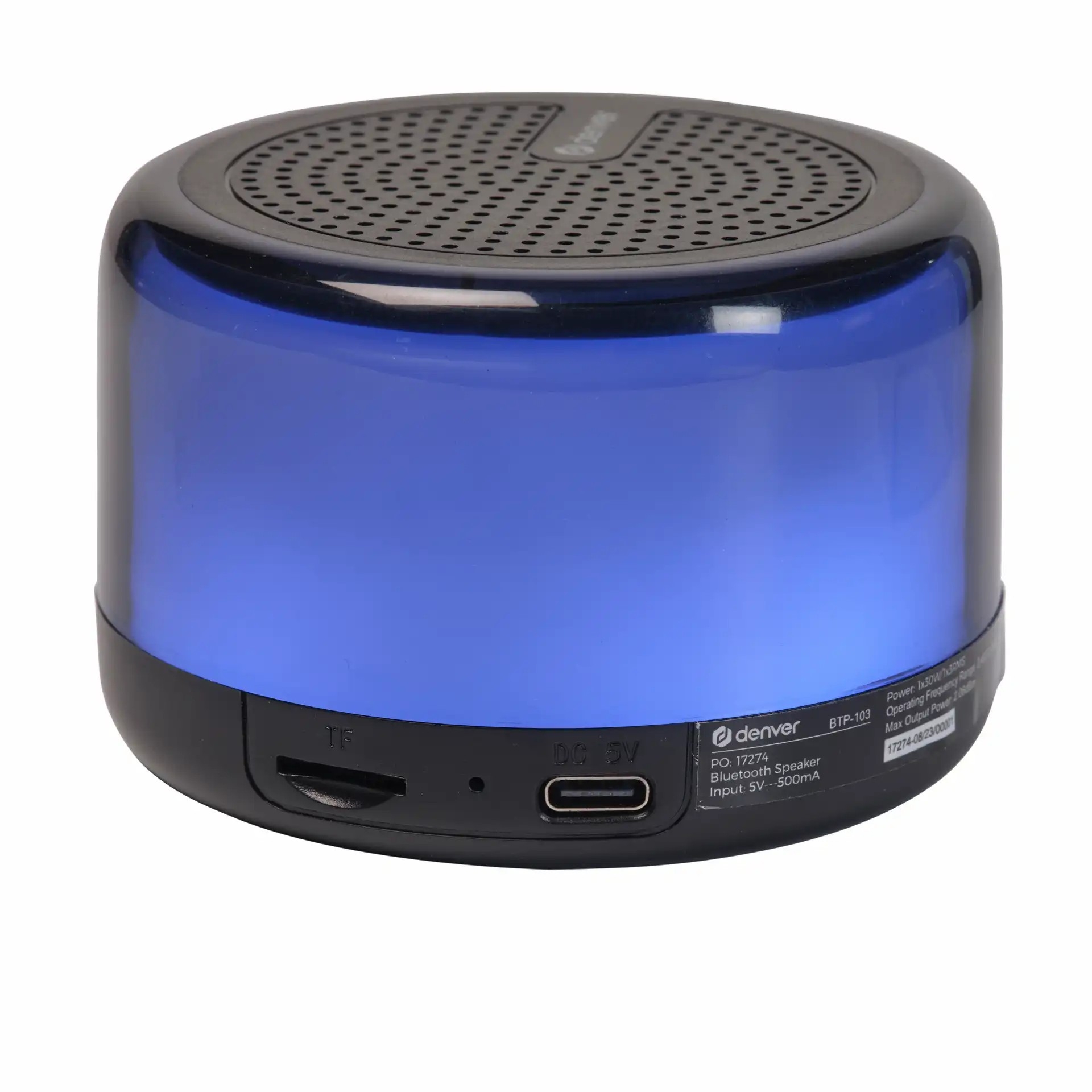Bluetooth TWS Zvučnik | 3W | MicroSD | RGB Osvjetljenje | DENVER 5 dv btp 103 4