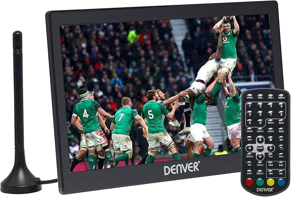 Prijenosni LED TV 10.1" | DVB-T2 H.265 Tuner | Baterija | Antena | DENVER 1 dv led 1033