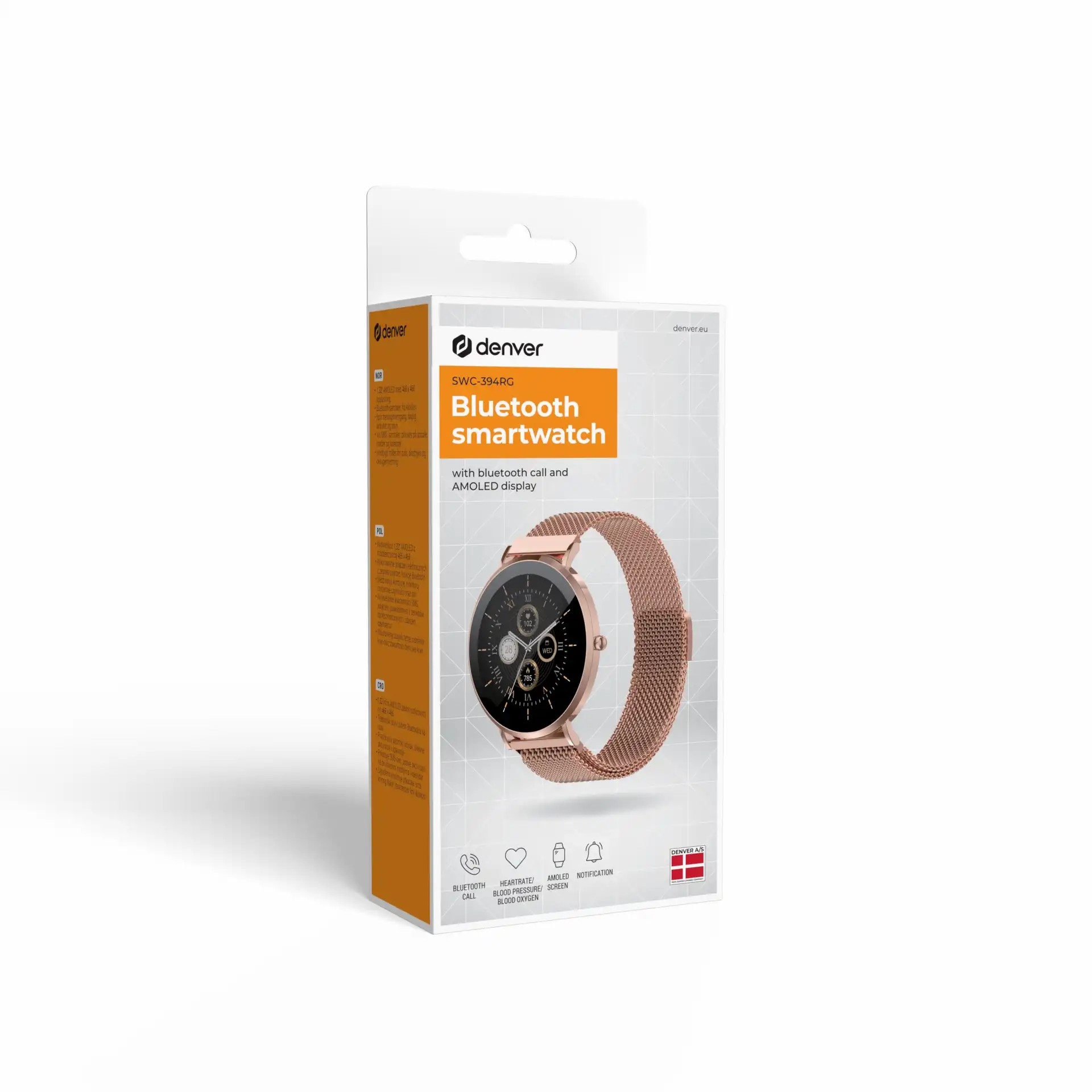 Smartwatch SWC-394 | AMOLED 1.32" | IP68 | Metalna Narukvica | Rose | DENVER 4 dv swc 394rg 3