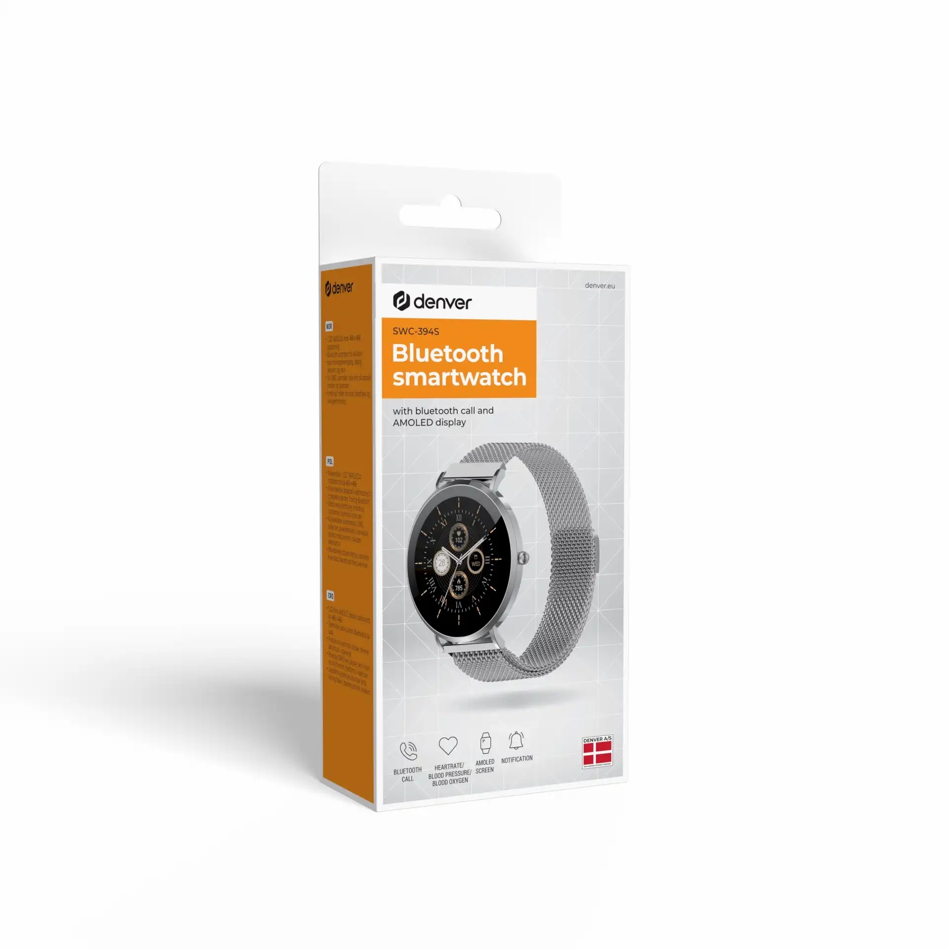 Smartwatch SWC-394 | AMOLED 1.32" | IP68 | Metalna Narukvica | Silver | DENVER 4 dv swc 394s 3