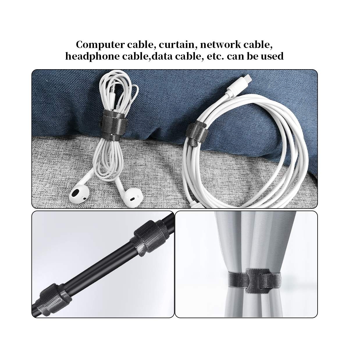 Organizator za Kablove | Čičak Traka |150mmx12mm | Set 25 komada | WELL 5 orgcable t0225bk 4